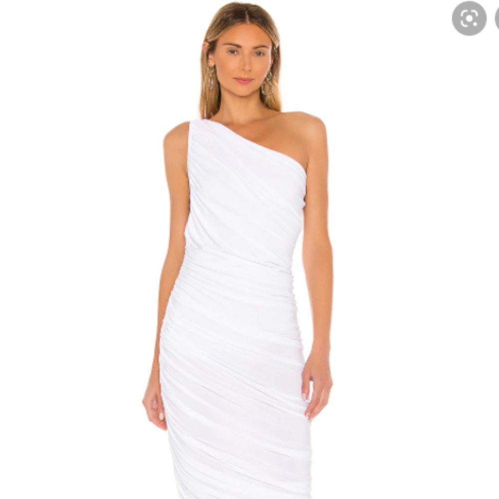 Norma Kamali Diana One Shoulder Shirred Dress- Worn Once!